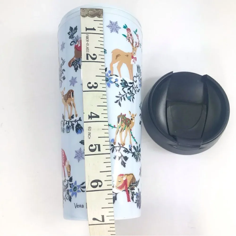 Vera Bradley Winter Wonderland Woodland Animal Flip Top To Go Travel Tumbler